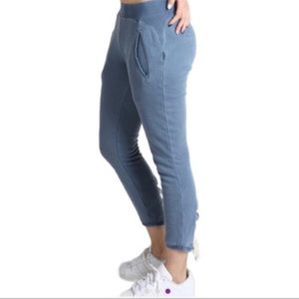 NWT Avocado Capri Crop Sweat Pant Tie Up Lace Up